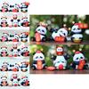Unique Pvc Panda Series Ornament Perfect For Festive Cake Decorations And Whimsical Room Accessories Gifts