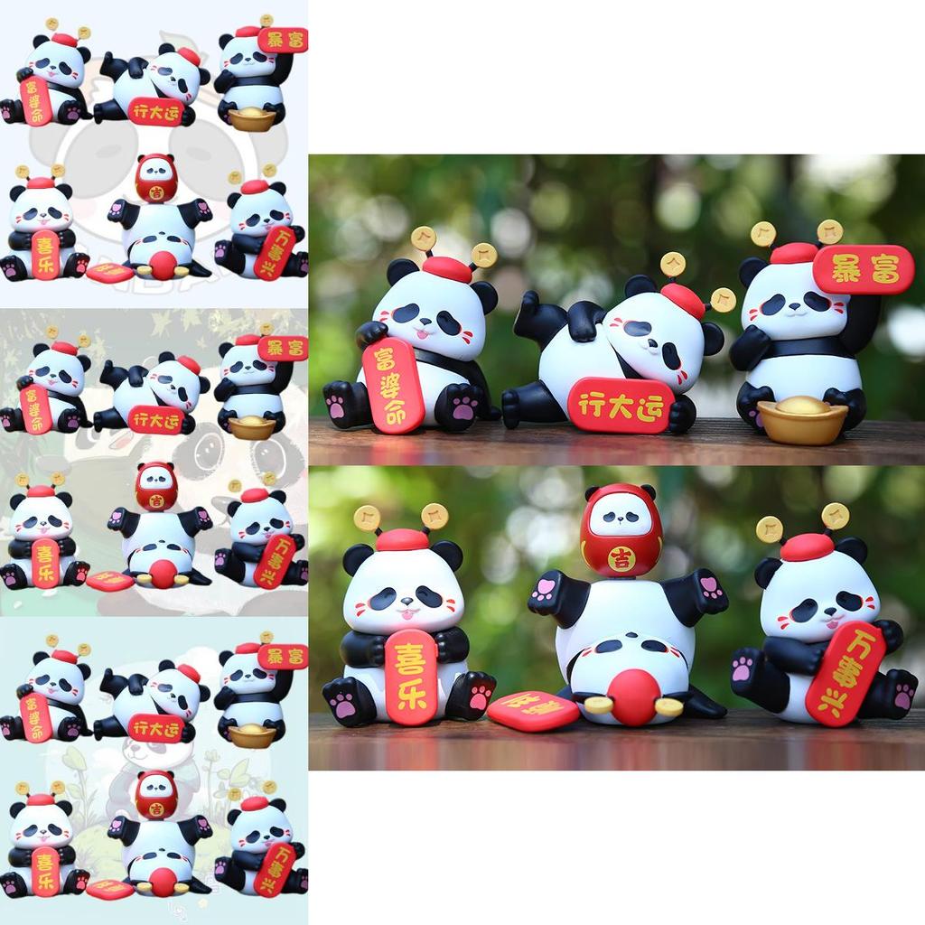 Unique Pvc Panda Series Ornament Perfect For Festive Cake Decorations And Whimsical Room Accessories Gifts