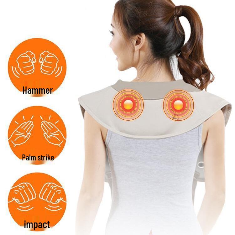 Cervical Spine & Trapezius Massager: Neck, Back, Waist, Shoulder Kneading Percussion Shawl