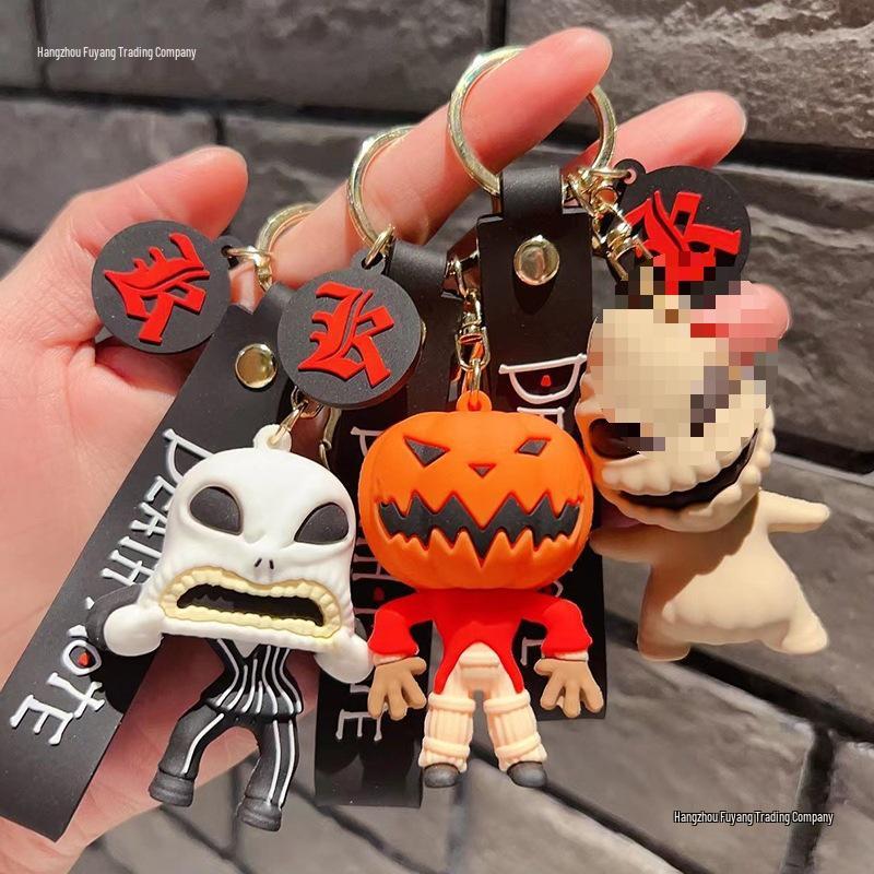Nightmare Before Christmas Kürbis Totenkopf Schlüsselanhänger - Alberne Halloween Streich Anhänger