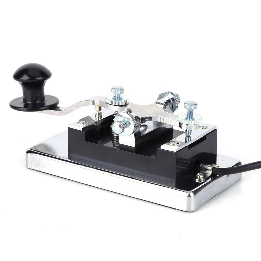 HY-K4 Stainless Steel Morse Code CW Trainer Learner CW Telegraph Key Shortwave Radio Communication Teaching Aids