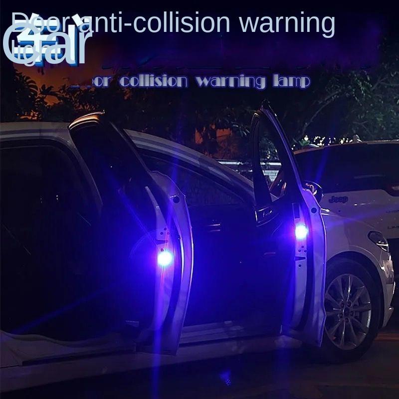 2PCS Car Door Light Warning Light Anti Collision Flash Red Wireless Alarm Lamp Strobe Light Turn Signal Parking Light