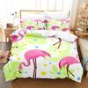 Flamingo Duvet Cover King Queen Tropical Palm Leaves Flower Bedding Set For Adult Red Animal Floral 2/3pcs Polyester Quilt Cover