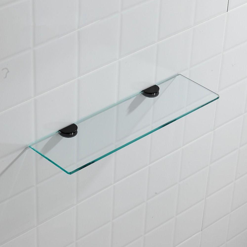Gold Glass Shelf Glass Wall Mount Tempered Glass Shower Storage  Indoor