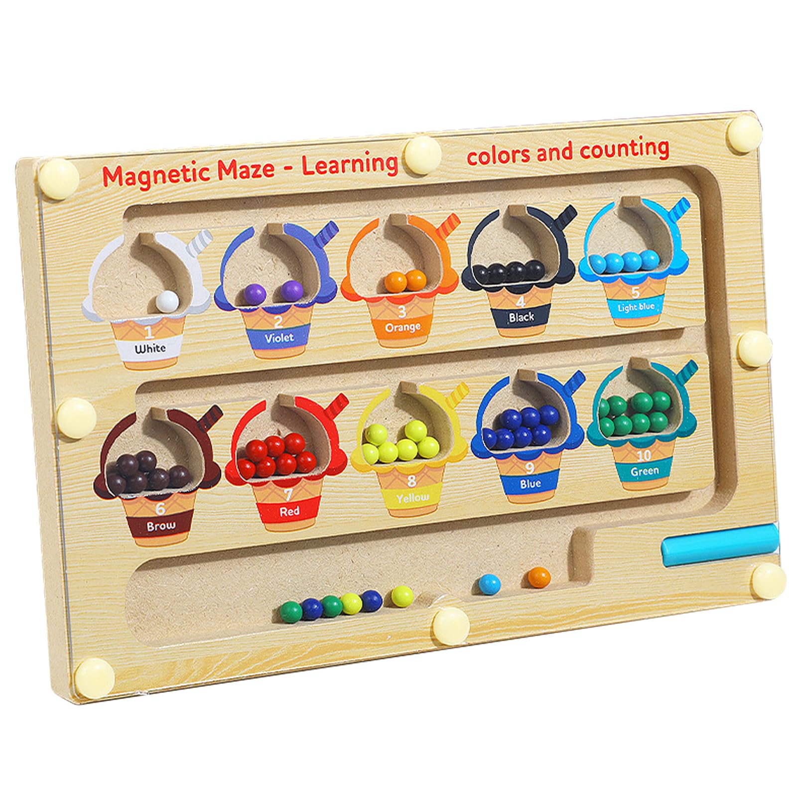 

PAVIKE Educational Toy for Children, Approx. 22.5142cm, Approx. 350g, Early Development, Fingertip Training, Color Recognition, Counting