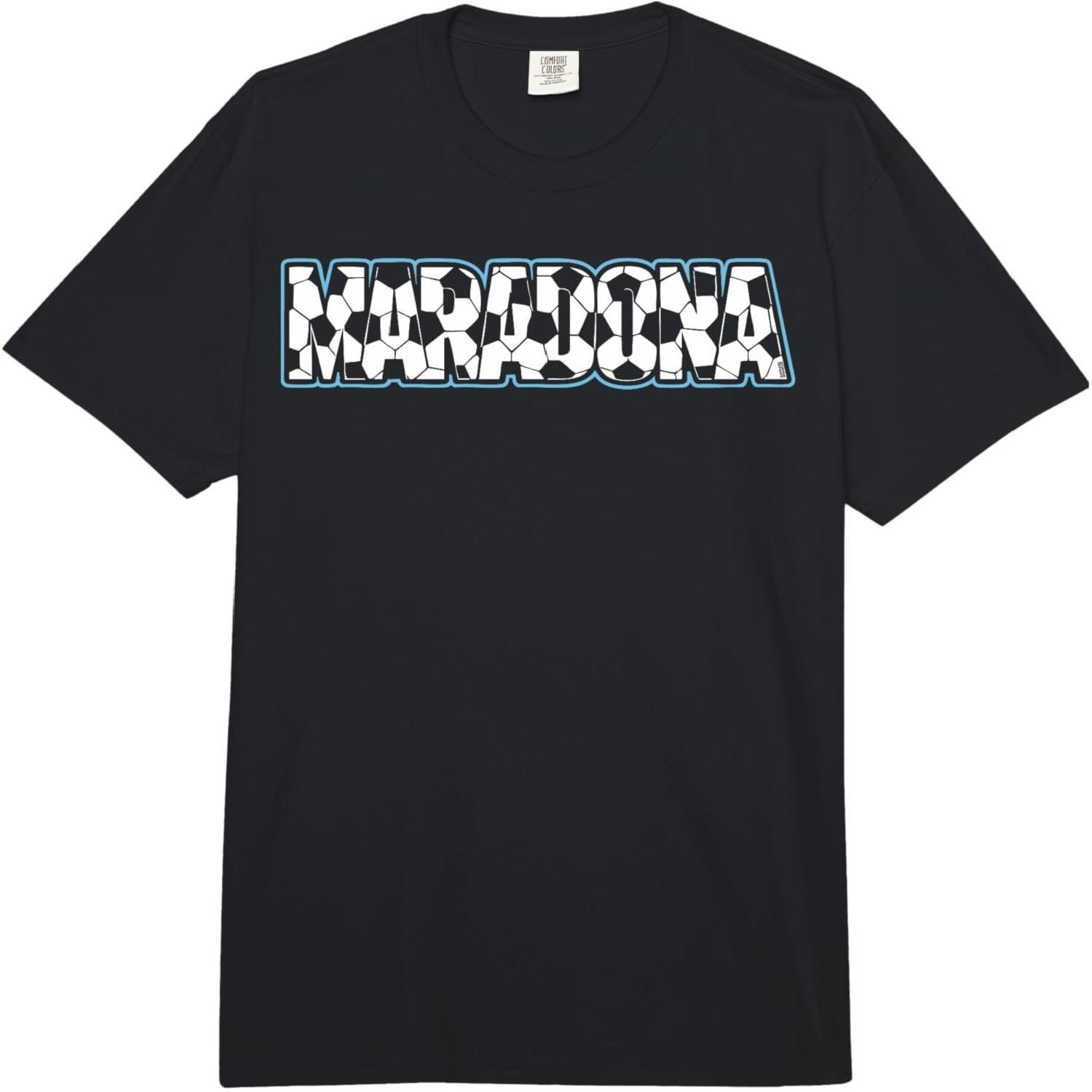 Diego Maradona Football Pattern Retro Soccer Typography Comfort Colors Adult Heavyweight T-Shirt S