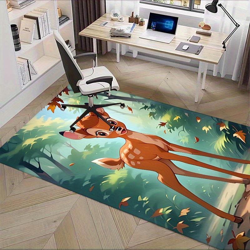 Office Rug Bambi, Forest theme 3D Printed Anti-Slip Rug-Machine Washable for Living Room