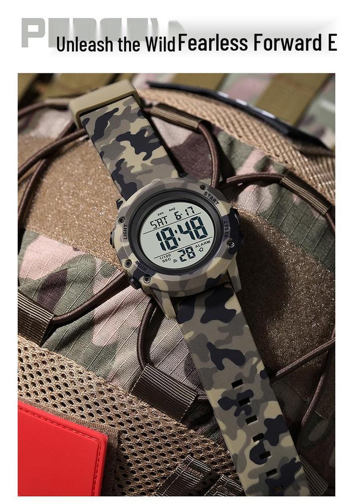 Sanda Youth Camouflage Luminous Multifunctional Waterproof Sports Watch