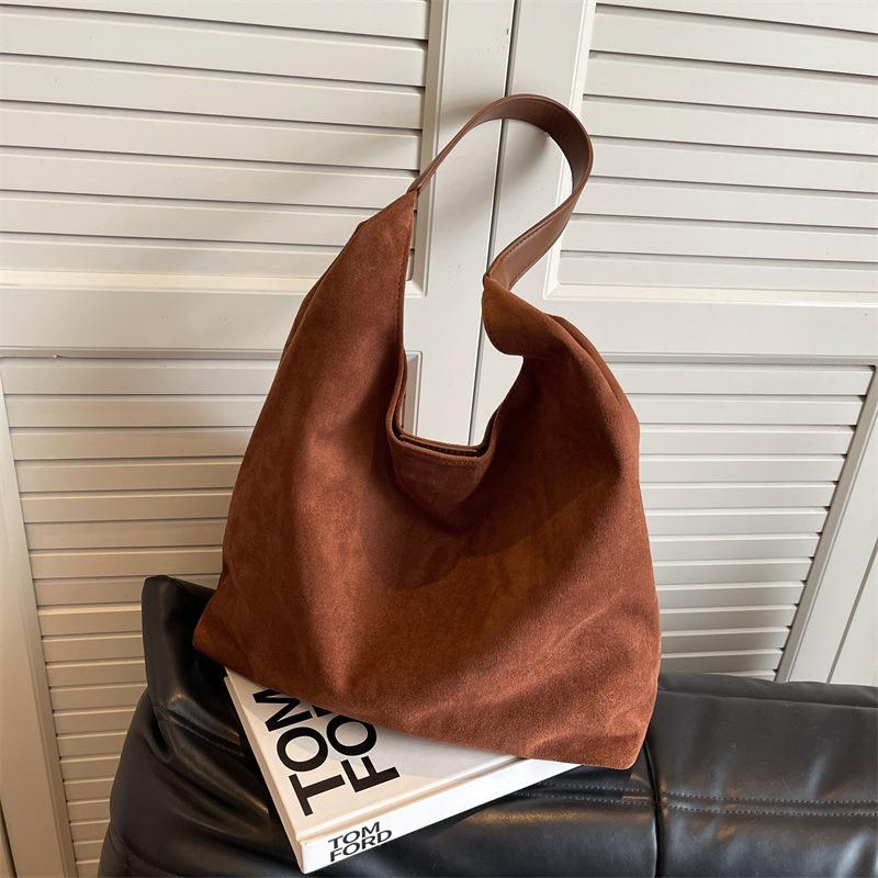 Retro soft-faced suede bread bag women's new summer large-capacity shoulder bag tote bag