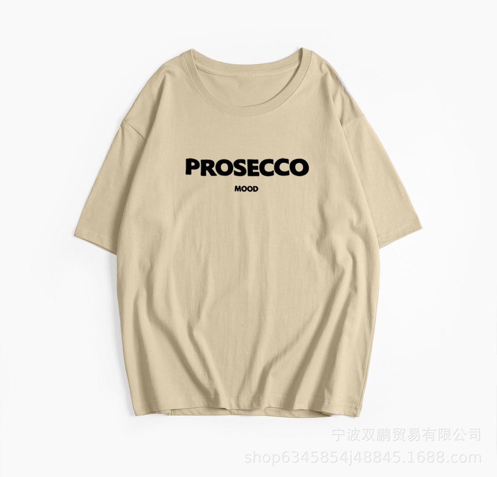 2025 Hot-selling American Letter Printing T-shirt Women's Pure Cotton Round Neck Loose Top European American INS Style