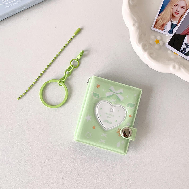 Ins Korean Version Bow Photo Album Student Id Card Storage Book Cute Star Chasing Small Card Display Mini Pendant Book