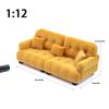 Dollhouse Simulation Flocking Sofa Model Dollhouse Mini Living Room Furniture Decoration Accessories Pretend Play Toys