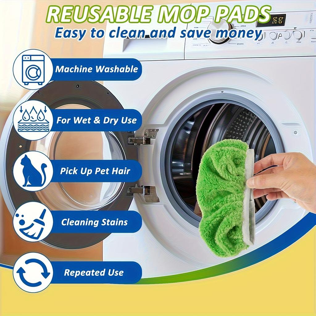 24pcs Reusable Coral Velvet  Mop Pads, Fit, Washable Mop Pads Compatible, Replacement Wet Mopping Refills for Hardwood  Floor