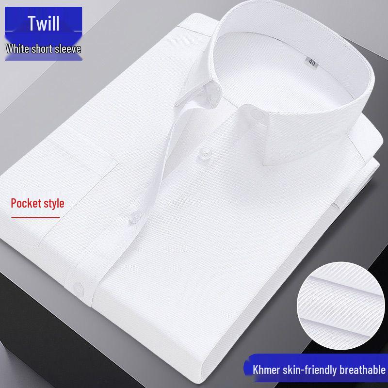 Men's Blue Long-Sleeve Business Shirt - Spring/Autumn Professional Workwear with Pocket Style