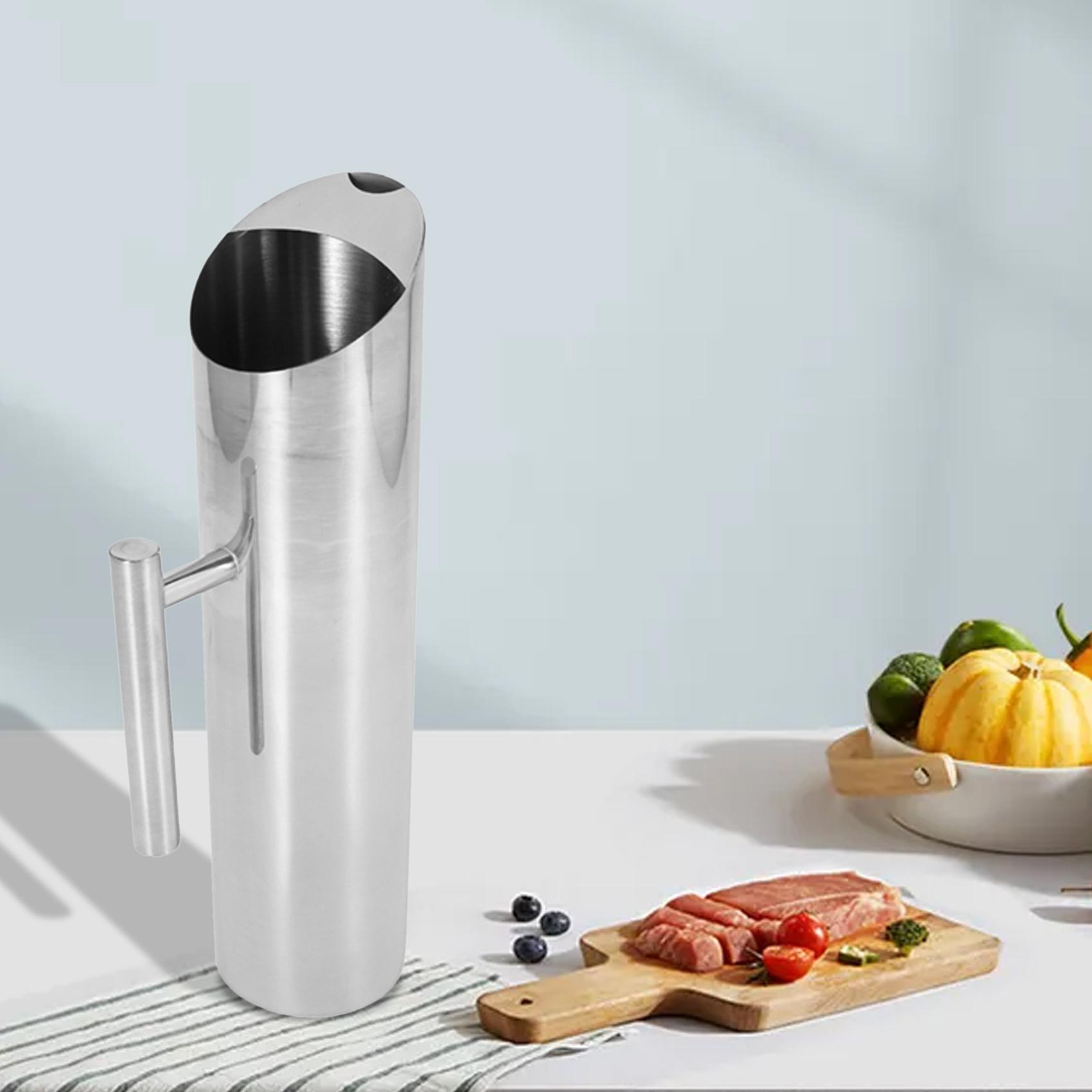 ABWR-Stainless Steel Water Pitcher With Ice Guard Tea Pot Kettle Jug Cold Beverages Juice Pot Ktv Bar Accessories