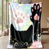 Orange Cats Pattern Theme blanket Lightweight Warm Flannel Blanket Decorative Throw Blanket for Home Decoration