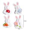 4Pcs Happy Easter DIY Easter Bunny Stickers Cartoon Resin Easter Decorations Kawaii 3D Refrigerator Stickers Party Decoration