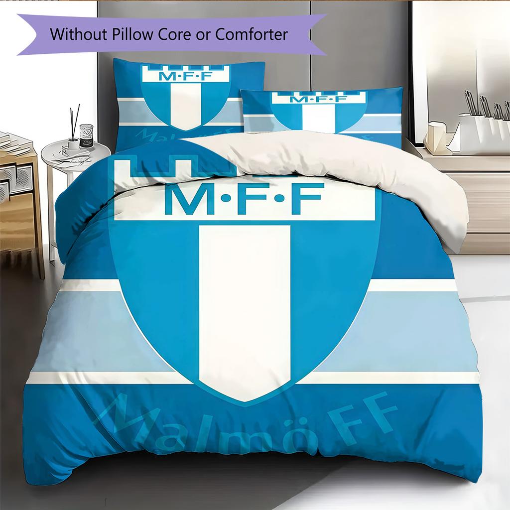 Malmö FF Pattern Bedding Quilt Set Quilt Cover Pillowcase Home Decoration Birthday Gift (1 * duvet cover + 2 * pillowcase, without core)
