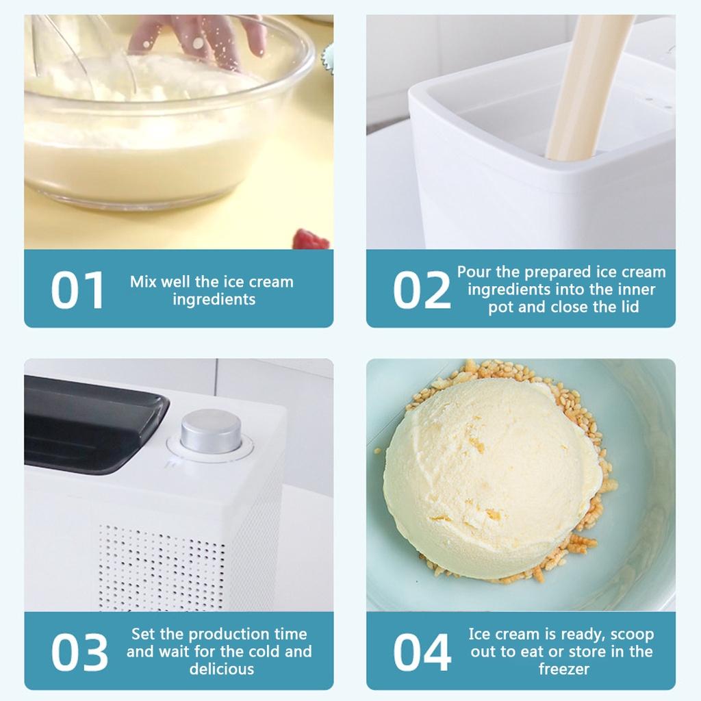 60W Soft Hard Italian Ice Cream Maker Machine 500ML Household Full Automatic Sorbet Fruit Dessert Yogurt Ice Maker