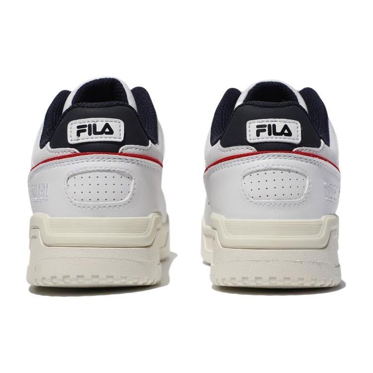 FILA Targa Leather Platform Low top Skateboard Shoes Unisex White Black Korean Style 1TM01822E_147