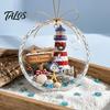 Handcrafted Style Ornament Christmas Acrylic Hanging Pendant for Holiday Tree Decoration, 2D Flat Ocean Theme Decorative Accessory Home Party