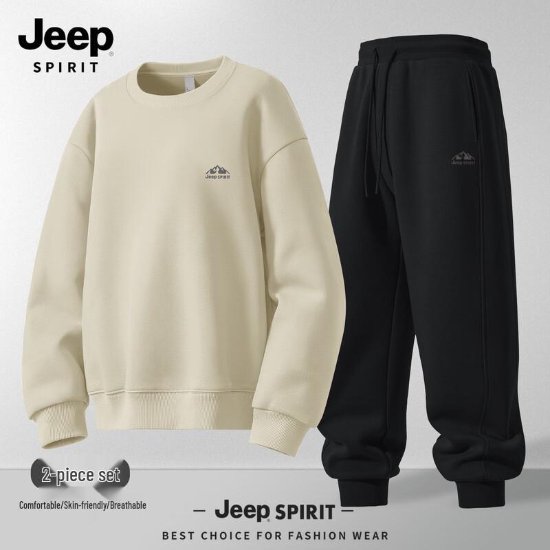 

JEEP SPIRIT Men s Geometric Print Hoodie & Sweatpants Set M