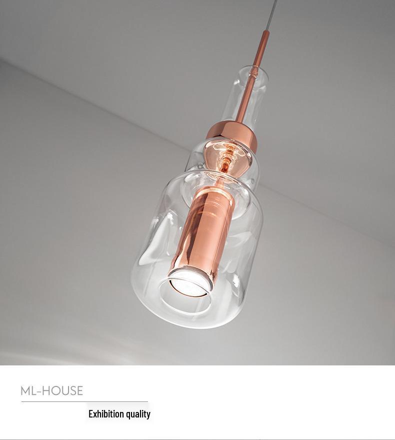 Nordic Creative Pendant Light - Designer Black & Gold Art Glass for Bedroom or Restaurant