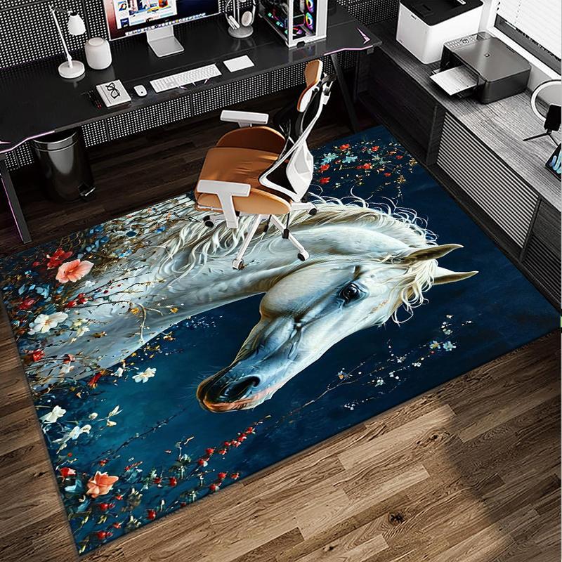 Ethereal Horse Fantasy Office Rug Chair Mat, Entryway Carpet, Suitable for Front Door, Bedroom, Living Room, Desk, Holiday Gift