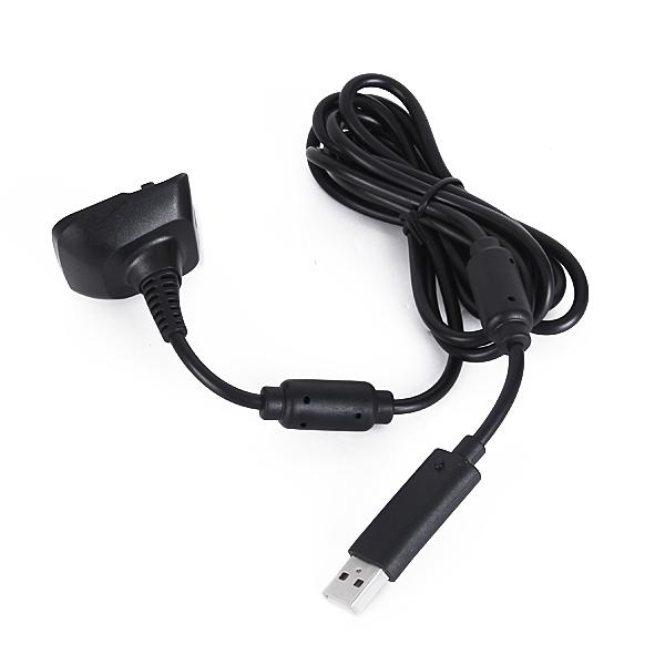 Buy 2 in 1 Play and Charge USB Cable for Microsoft XBox 360 Black at