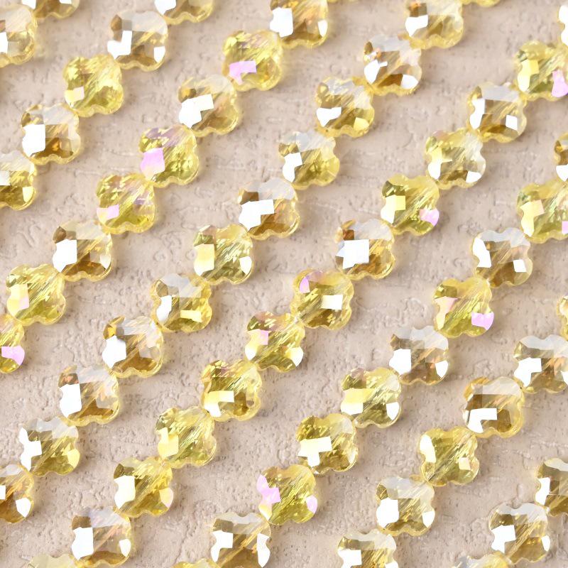Electroplated Four-Leaf Clover Sherpa Beaded Jewelry Accessories for DIY Necklaces