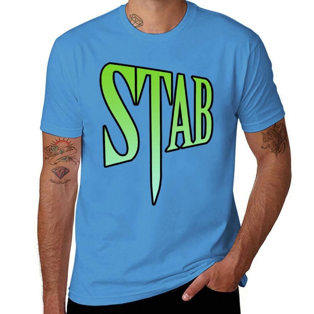 Stab T-Shirt Blacks Summer Tops Hippie Clothes Tops Big and Tall T Shirts for Men