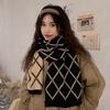 Winter Warm Long Scarves Plaid Women Scarf Vintage Knitted Scarf