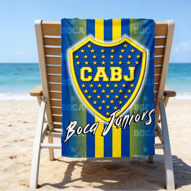 Boca Football Club Bedrucktes Strandtuch, Superweiche Mikrofaser, Perfektes Geschenk Geburtstag, für Pool, Strand, Reisen, für Familie und Freunde