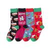 Festive Cartoon Cotton Mid-Calf Socks for Men & Women - Couple Style
