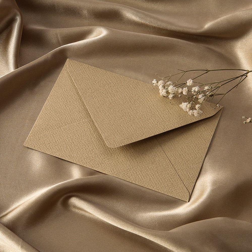 10Pcs Linen Texture Retro Envelope Invitation Card Sheepskin Envelope Greeting Card  Greeting Card