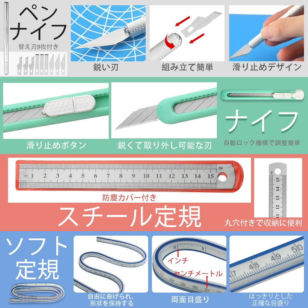 WMYCONGCONG Professional Plastic Model Tool Includes Pin Hand Precision Cutting Storage and More 81-Piece Kit, Thin-Blade Nippers, Vise, Drill, File,