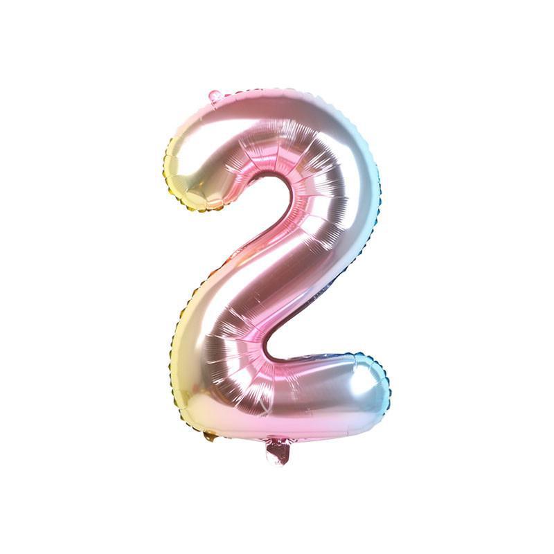 32 Inch Digital Aluminum Film Balloon, Medium Digital Gold Silver Red Black Gradual Change Color Birthday Decoration Wedding Party Balloon