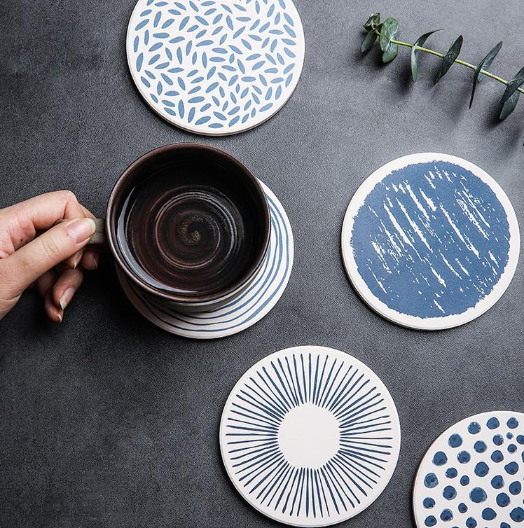 In-stock Ins Style Natural Diatomaceous Earth Quick-Dry Anti-Slip Coaster and Heat-Resistant Pad
