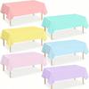 Plastic Pastel Tablecloth, Multicolor Disposable Rectangle Tablecloths for Wedding, Birthday Party, Spring Easter, Summer Party Decoration