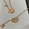V Gold Book Small Red Lock Ruyi Key Necklace Women's Diamond Agate Collarbone Chain Versatile Light Luxury