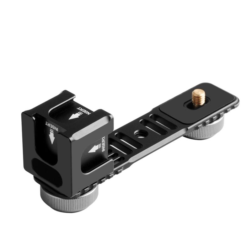 

4-Head Cold Hot Shoe Mount Adapter Microphone h Light Aluminum Alloy Extension Bracket for Mobile 2/Smooth 4 Gimbal