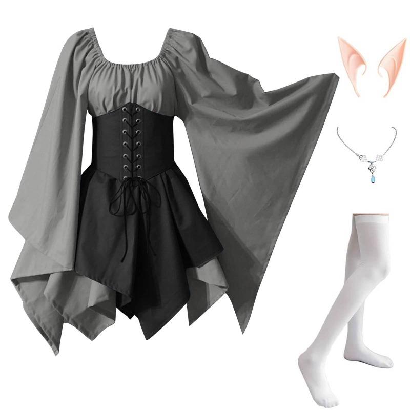 New long-sleeved women's Renaissance medieval dress