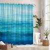 Ocean Gradient Shower Curtain 1pc – Layered Blue and Teal Waves, Calm Water Art Bath Curtain for Tranquil Home Decor