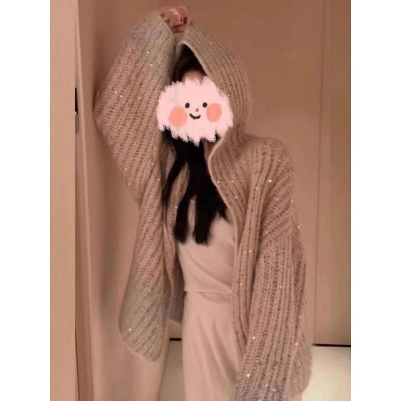 2023 Autumn/Winter High-End Sequined V-Neck Sweater In Elegant Fragrance Style