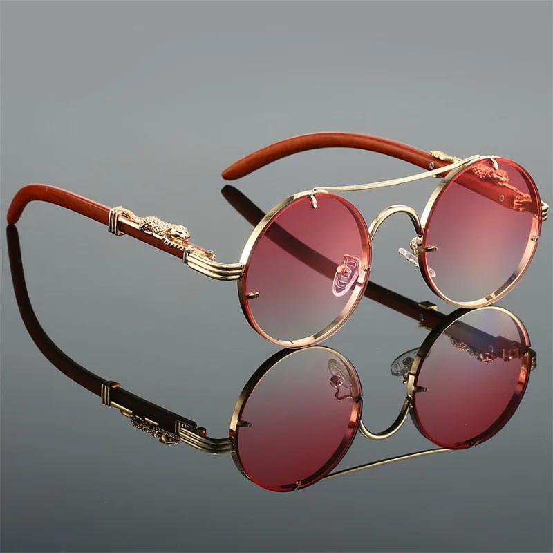 

New Retro Imitation Wood Grain Women Sunglasses Men S Round Travel Sun Glasses Women S Fashion Trend Uv Protection Glasses 1PC