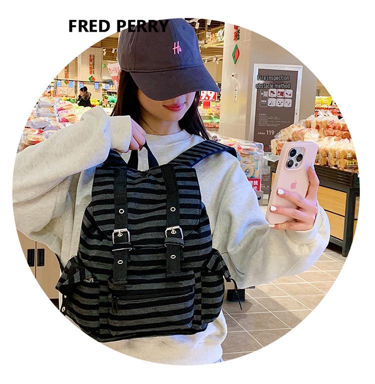 Korean Retro Stripe Backpack: Versatile, Large Capacity for Students