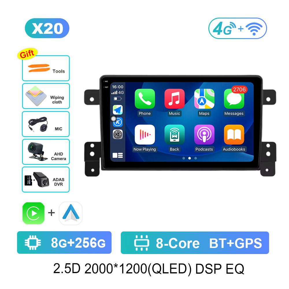 Car Video Multimedia Player DSP Stereo 2.5D Screen for Suzuki Grand Vitara 3 2005 - 2015 Navi GPS Android 14 WiFi BT Head Unit