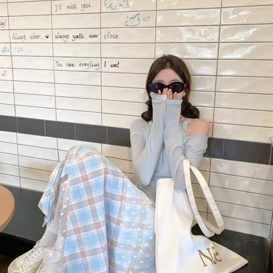 Korean Style Preppy Asymmetric Lace-Plaid Patchwork Midi Skirt for Women - Summer High-Waist A-Line Long Skirt