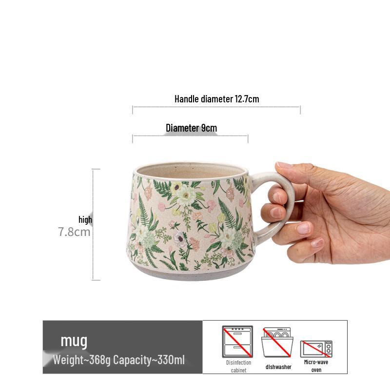 Shangqi Monet Garden Floral Big Belly Ceramic Mug