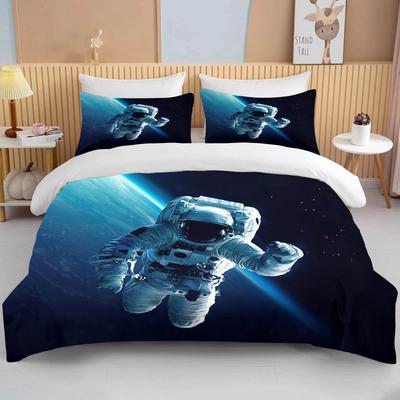 Ensemble de Literie Astronaute de l'Espace 10 Tailles Queen King Simple Dessins Animés Housse de Couette avec Taie d'Oreiller Ensembles Couvre-lit pour Garçons Filles